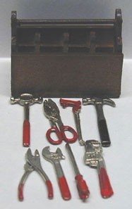 Dollhouse Miniature Tool Box with Tools